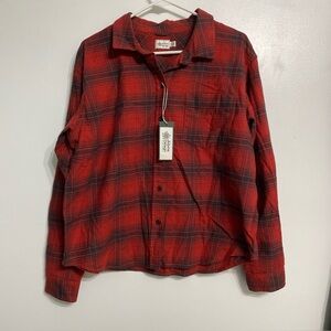 Alpine Design Red and Black Plaid Button Down Shirt